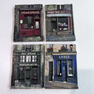 Chiu Tak Hak 3D French Store Paris Plaque Set‎ 4 Collection